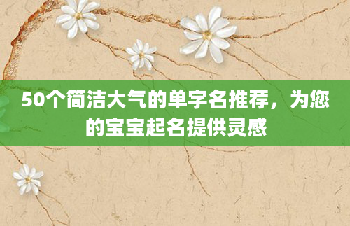 50个简洁大气的单字名推荐，为您的宝宝起名提供灵感