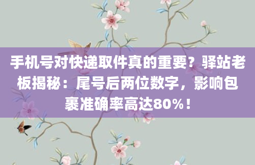 手机号对快递取件真的重要？驿站老板揭秘：尾号后两位数字，影响包裹准确率高达80%！