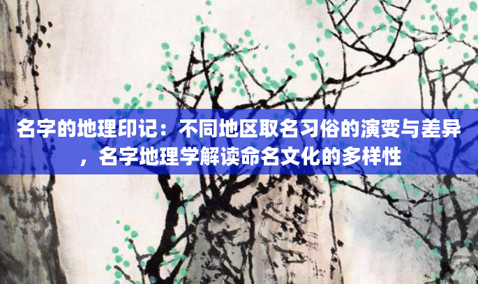 名字的地理印记：不同地区取名习俗的演变与差异，名字地理学解读命名文化的多样性