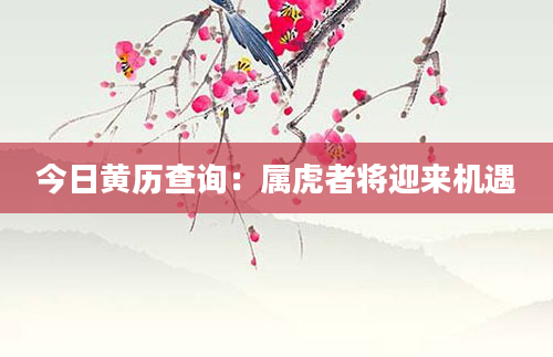 今日黄历查询：属虎者将迎来机遇