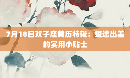 7月18日双子座黄历特辑：短途出差的实用小贴士