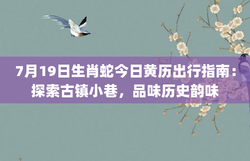 7月19日生肖蛇今日黄历出行指南：探索古镇小巷，品味历史韵味