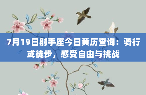 7月19日射手座今日黄历查询：骑行或徒步，感受自由与挑战