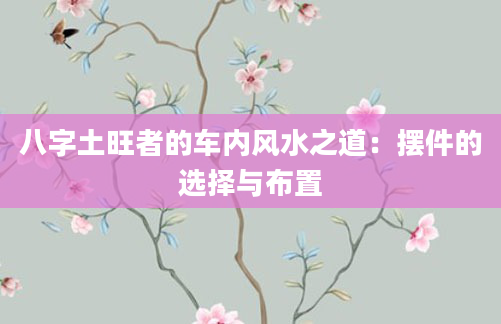 八字土旺者的车内风水之道：摆件的选择与布置